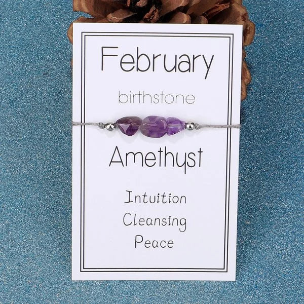 Fashion 12 Constellation Sign Natural Birth Stone Handmade Bracelet for Women Kids Aries Leo Braid Bracelet  Birthday Gift