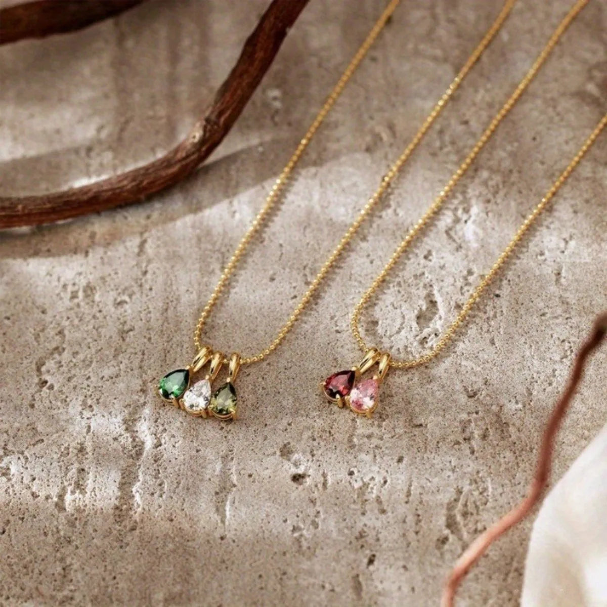 Handmade Diy December Birthstone Pendant Necklace, Fashionable And Simple Ins Series, Suitable For Banquets And Parties