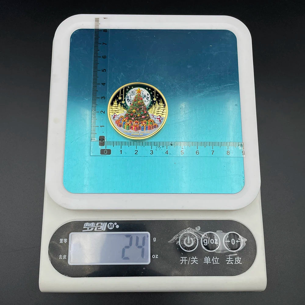 Christmas Tree Lucky Coin 2025 Happy New Year Commemorative Medal Spend Wonderful Time with Family and Friends Challenge Coin