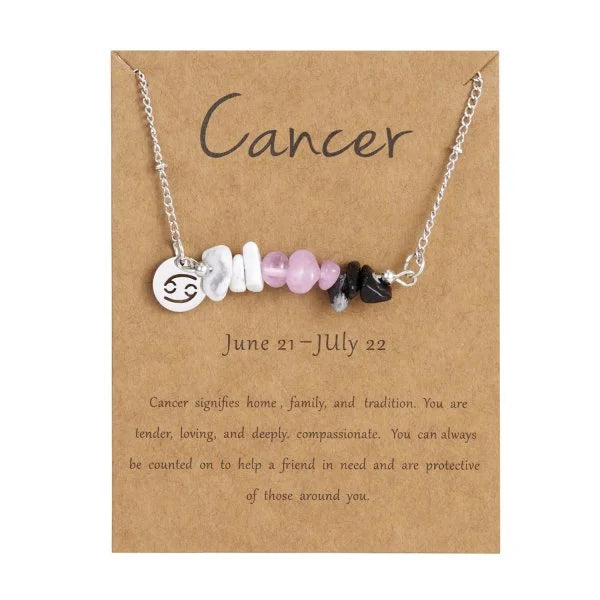 Fashion 12 Constellation Sign Natural Birth Stone Handmade Bracelet for Women Kids Aries Leo Braid Bracelet  Birthday Gift