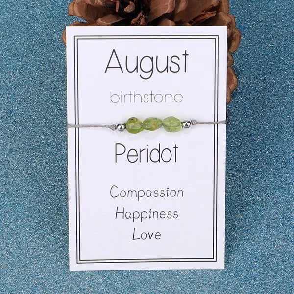 Fashion 12 Constellation Sign Natural Birth Stone Handmade Bracelet for Women Kids Aries Leo Braid Bracelet  Birthday Gift