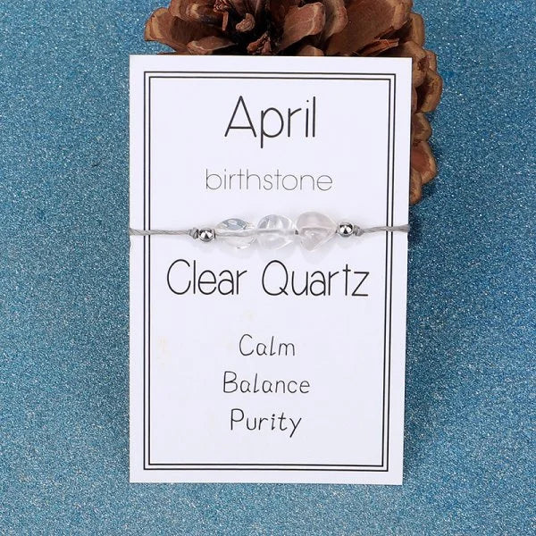 Fashion 12 Constellation Sign Natural Birth Stone Handmade Bracelet for Women Kids Aries Leo Braid Bracelet  Birthday Gift