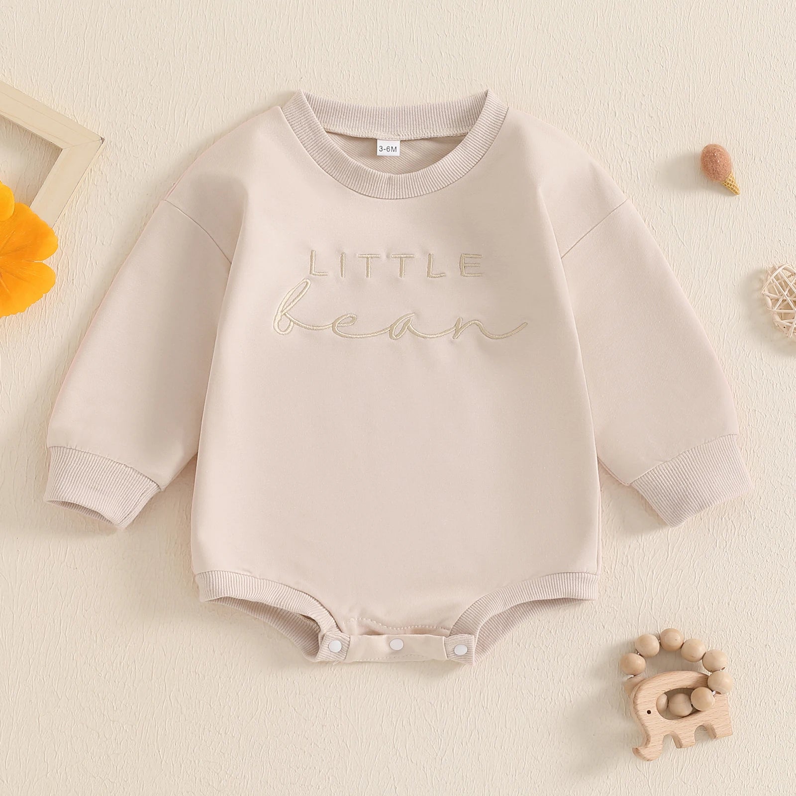 Citgeett Autumn Infant Baby Boys Girls Sweatshirt Bodysuit Letter Embroidery Long Sleeve Playsuit Fall Clothes