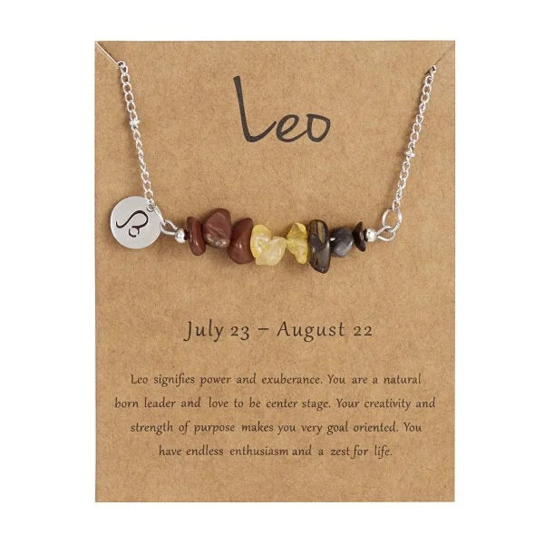 Fashion 12 Constellation Sign Natural Birth Stone Handmade Bracelet for Women Kids Aries Leo Braid Bracelet  Birthday Gift