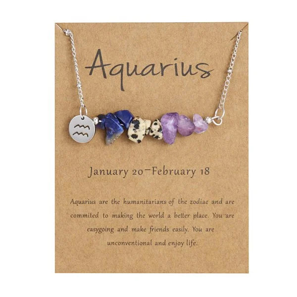 Fashion 12 Constellation Sign Natural Birth Stone Handmade Bracelet for Women Kids Aries Leo Braid Bracelet  Birthday Gift