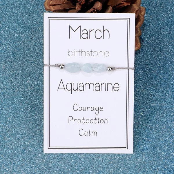 Fashion 12 Constellation Sign Natural Birth Stone Handmade Bracelet for Women Kids Aries Leo Braid Bracelet  Birthday Gift