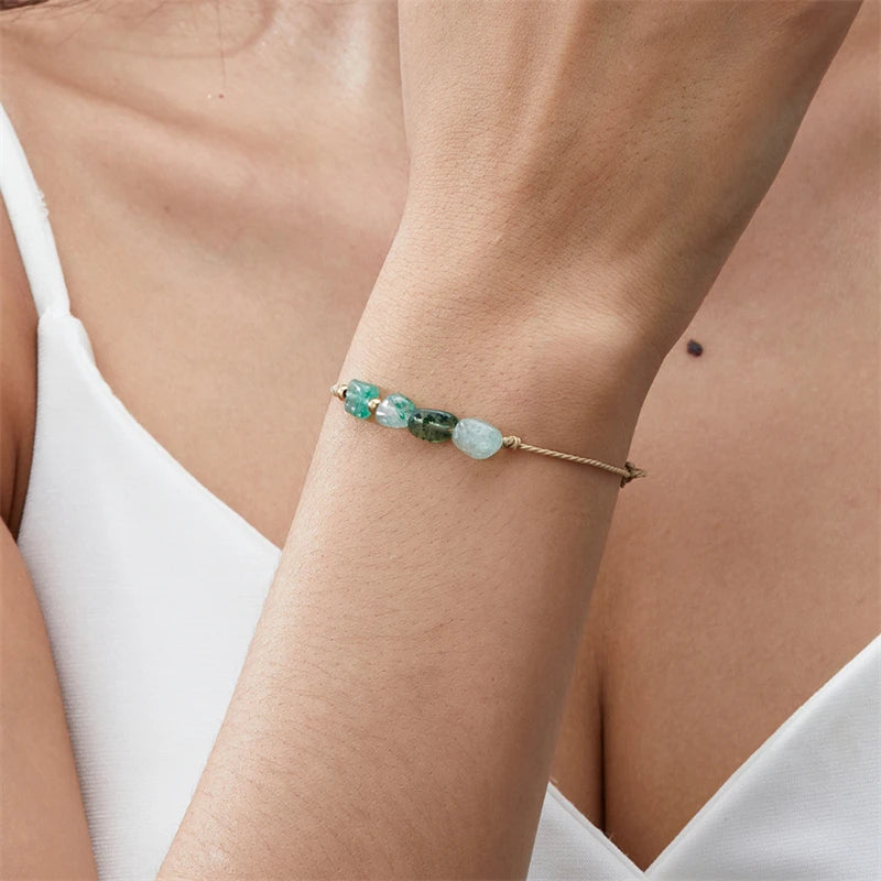 Fashion 12 Constellation Sign Natural Birth Stone Handmade Bracelet for Women Kids Aries Leo Braid Bracelet  Birthday Gift