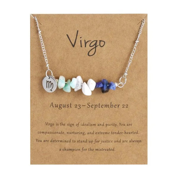 Fashion 12 Constellation Sign Natural Birth Stone Handmade Bracelet for Women Kids Aries Leo Braid Bracelet  Birthday Gift