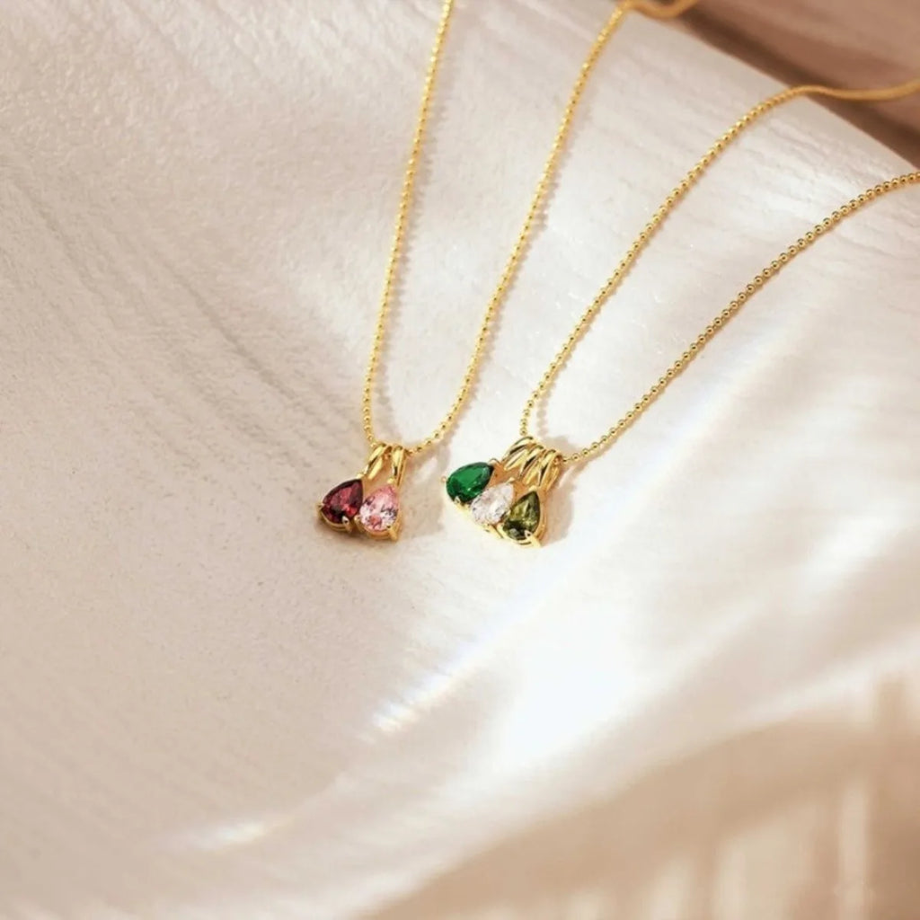 Handmade Diy December Birthstone Pendant Necklace, Fashionable And Simple Ins Series, Suitable For Banquets And Parties